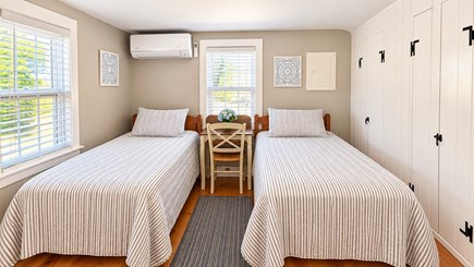 Dennis Port Cape Cod vacation rental - Bedroom 2, twins, linens included, AC