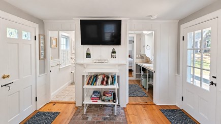 Dennis Port Cape Cod vacation rental - Living area with smart tv, YouTube tv, cottage WIFI, books, games