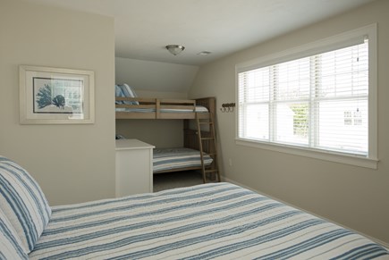 Dennis, Mayflower Beach Cape Cod vacation rental - Second floor bunk room with queen, and double over double bunks