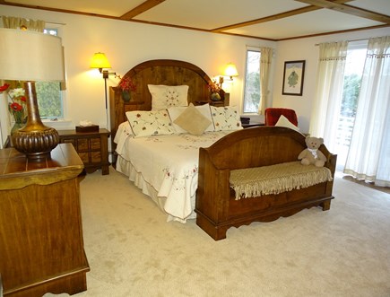 Dennis Cape Cod vacation rental - King master bedroom with private bath, slider to deck