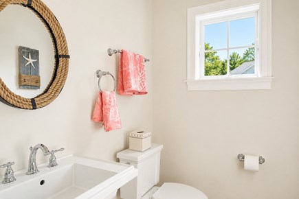 Dennis, Mayflower Beach Cape Cod vacation rental - First floor half bathroom off kitchen and back door