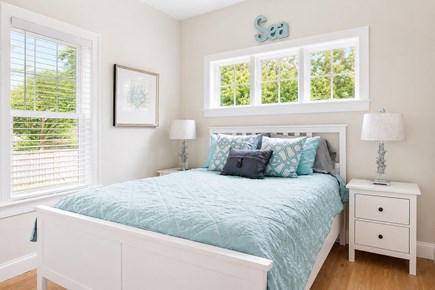 Dennis, Mayflower Beach Cape Cod vacation rental - First floor Master bedroom with TV and private bathroom