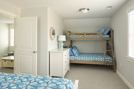 Dennis, Mayflower Beach Cape Cod vacation rental - Second floor bunk room with queen and twin over double bunks