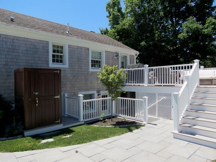 Orleans Cape Cod vacation rental - The deck leads you down to the lower apartment area with private entrance (not accessible from inside).