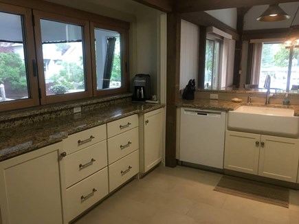 New Seabury, Popponesset Island  Cape Cod vacation rental - Large, open kitchen with new dishwasher, farmer's sink, stove.