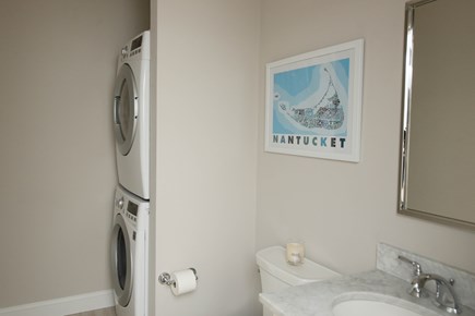 Dennis, Mayflower Beach Cape Cod vacation rental - First Floor Half bathroom with Laundry