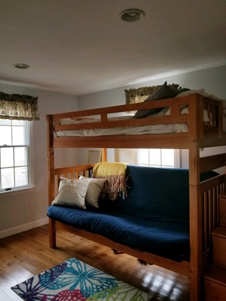 Dennisport Cape Cod vacation rental - Guest room has a double bunk bed with pull out drawer staircase