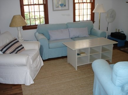 Wellfleet Cape Cod vacation rental - Living room open to dining area.