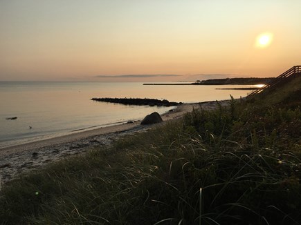 South Chatham Cape Cod vacation rental - Sunset at Nantucket Sound Beach just steps down the private lane.