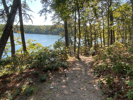 Brewster Cape Cod vacation rental - Path leading to stairway for dock.