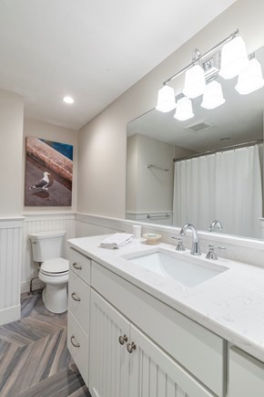 West Dennis Cape Cod vacation rental - Bathroom with tub/shower combination