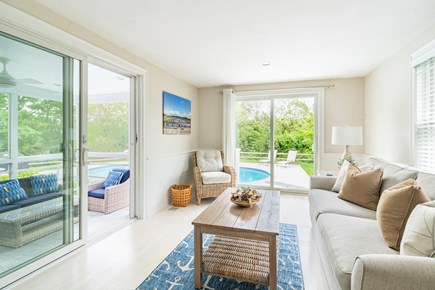 West Dennis Cape Cod vacation rental - Sun Room with views of the pool area
