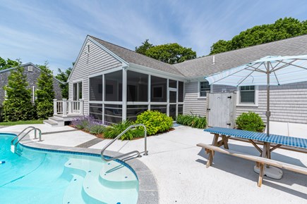West Dennis Cape Cod vacation rental - Pool, screened in porch and outside shower