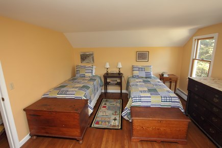 Pochet community, East Orleans Cape Cod vacation rental - Upstairs bedroom, three single beds.