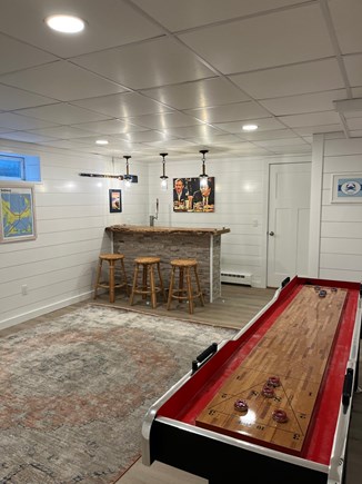 Chatham Cape Cod vacation rental - Finished Basement with game room, TV, Couch, Bar, Half, Laundry