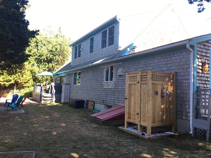 Eastham Cape Cod vacation rental - New outdoor shower, and Weber grill on the deck.