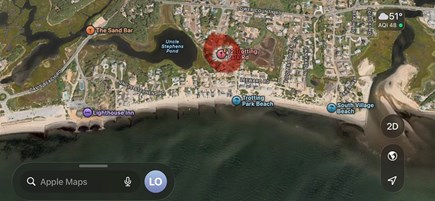 West Dennis Cape Cod vacation rental - Aerial view of property w/proximity to beach & the Sand Bar