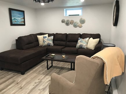 South Dennis Cape Cod vacation rental - Additional TV room in the finished basement and sleep sectional