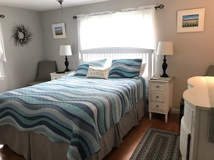 South Dennis Cape Cod vacation rental - Master bedroom has queen bed, tv and ceiling fan