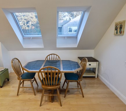 Wellfleet Cape Cod vacation rental - Dining Table with Skylights above.
