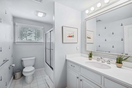 Chatham Cape Cod vacation rental - Second floor hall bathroom that serves the queen bedroom and bunk room
