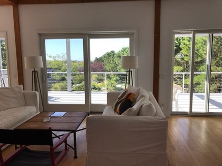 Wellfleet Cape Cod vacation rental - Living room with sliders to deck