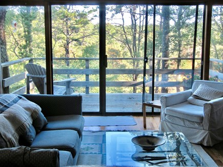 Wellfleet Cape Cod vacation rental - The ground-floor living room faces the marsh and back deck.