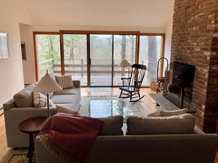 Wellfleet Cape Cod vacation rental - The back living room facing a small deck.