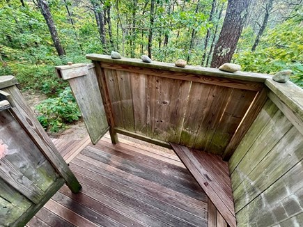 Wellfleet Cape Cod vacation rental - Enclosed outdoor shower with seat and non-slip floor boards.