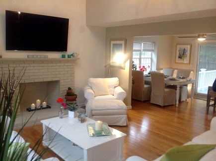 Cotuit /Mashpee line south of  Cape Cod vacation rental - Relax in large, sunny open floor plan with sliders to deck.