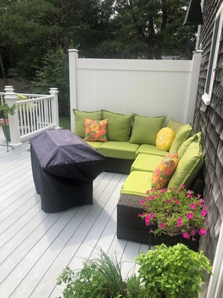Cotuit /Mashpee line south of  Cape Cod vacation rental - Outside sofa with fire table