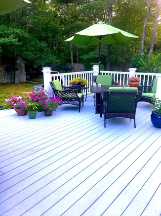 Cotuit /Mashpee line south of  Cape Cod vacation rental - Amazing deck,  serene private backyard~ gardens and flower pots