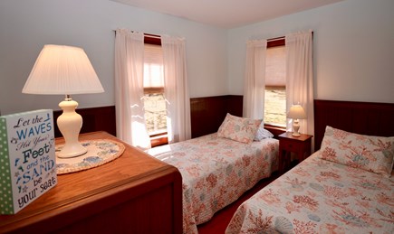 Brewster Cape Cod vacation rental - Bedroom with 2 twins off of kitchen, lots of light
