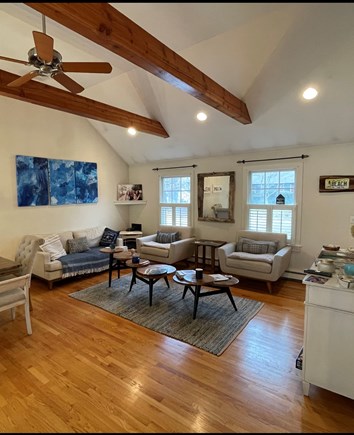 Harwich Cape Cod vacation rental - open living area with 60 in flat screen tv as you enter the house