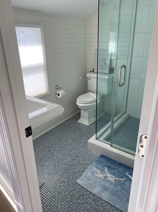 Oceanfront Residential Hyannis Cape Cod vacation rental - XL Twin Bedroom's Private Bath w Tiled Shower