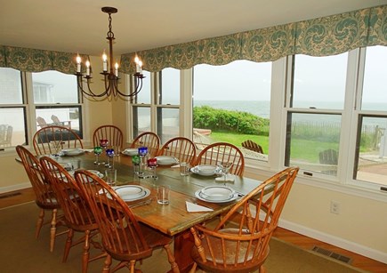 Oceanfront Residential Hyannis Cape Cod vacation rental - Enjoy a Feast at the Custom Farm Table… Seats 10-12