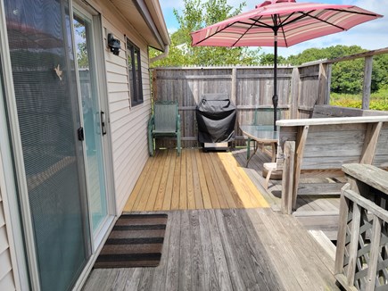 Swifts Beach,Wareham. MA MA vacation rental - Side of deck with gas grill and table