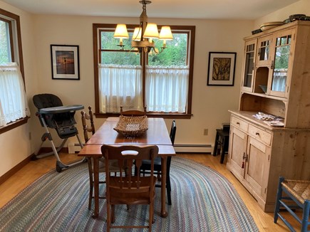 Eastham, walk to Great Pond Cape Cod vacation rental - Dining room with seating for six, also high chair