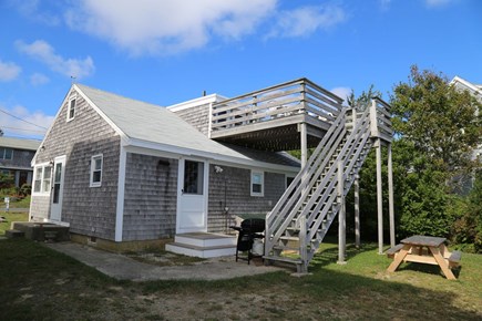Sandwich Cape Cod vacation rental - Upper level deck with slight oceanviews.