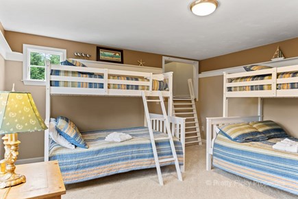 Brewster Cape Cod vacation rental - Second floor bunk bed room with 2 Full beds under 2 Twin beds