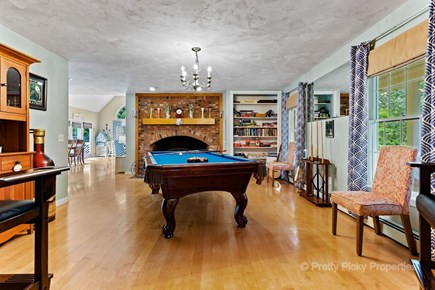 Brewster Cape Cod vacation rental - Pool table and game room off the kitchen