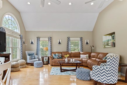 Brewster Cape Cod vacation rental - Large living room with vaulted ceilings