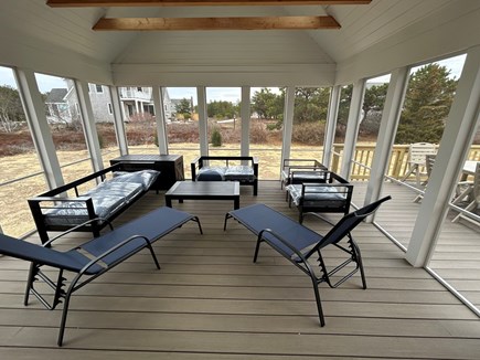 Truro Cape Cod vacation rental - New screened porch with seating for 9