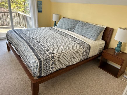 Truro Cape Cod vacation rental - Sunny 2nd floor king br with mattress topper & sliders to deck