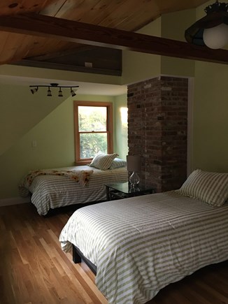 Eastham Cape Cod vacation rental - Warm Pine Ceiling and Exposed Beams in Loft with 2 Twins