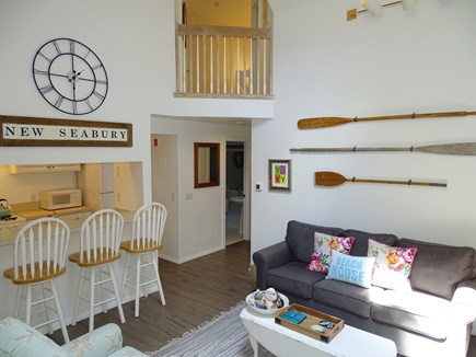 Mashpee/New Seabury Cape Cod vacation rental - Vaulted living room, opens to kitchen