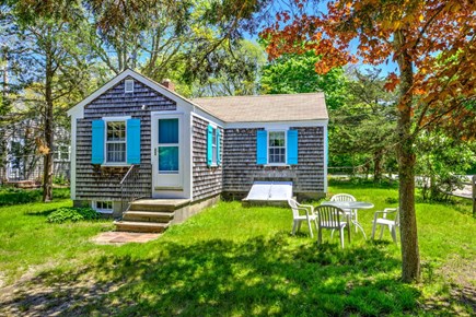 East Sandwich Cape Cod vacation rental - Private back yard with grill and outdoor table.