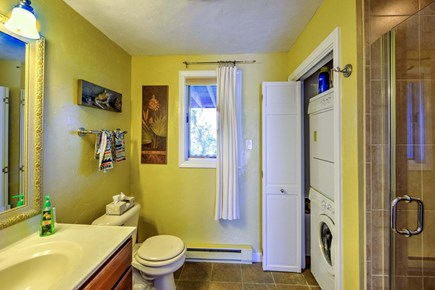 East Sandwich Cape Cod vacation rental - Bathroom two - stand up shower with laundry.
