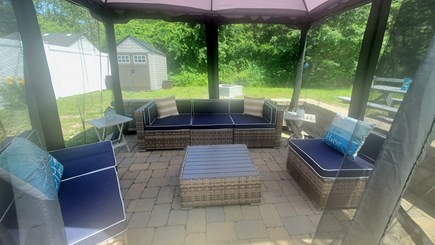 South yarmouth Cape Cod vacation rental - Screened gazebo with seating for 7