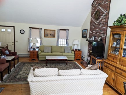 near South & West Chatham line Cape Cod vacation rental - Spacious Vaulted Open Area.  New Ethan Allen 92-in custom sofa.